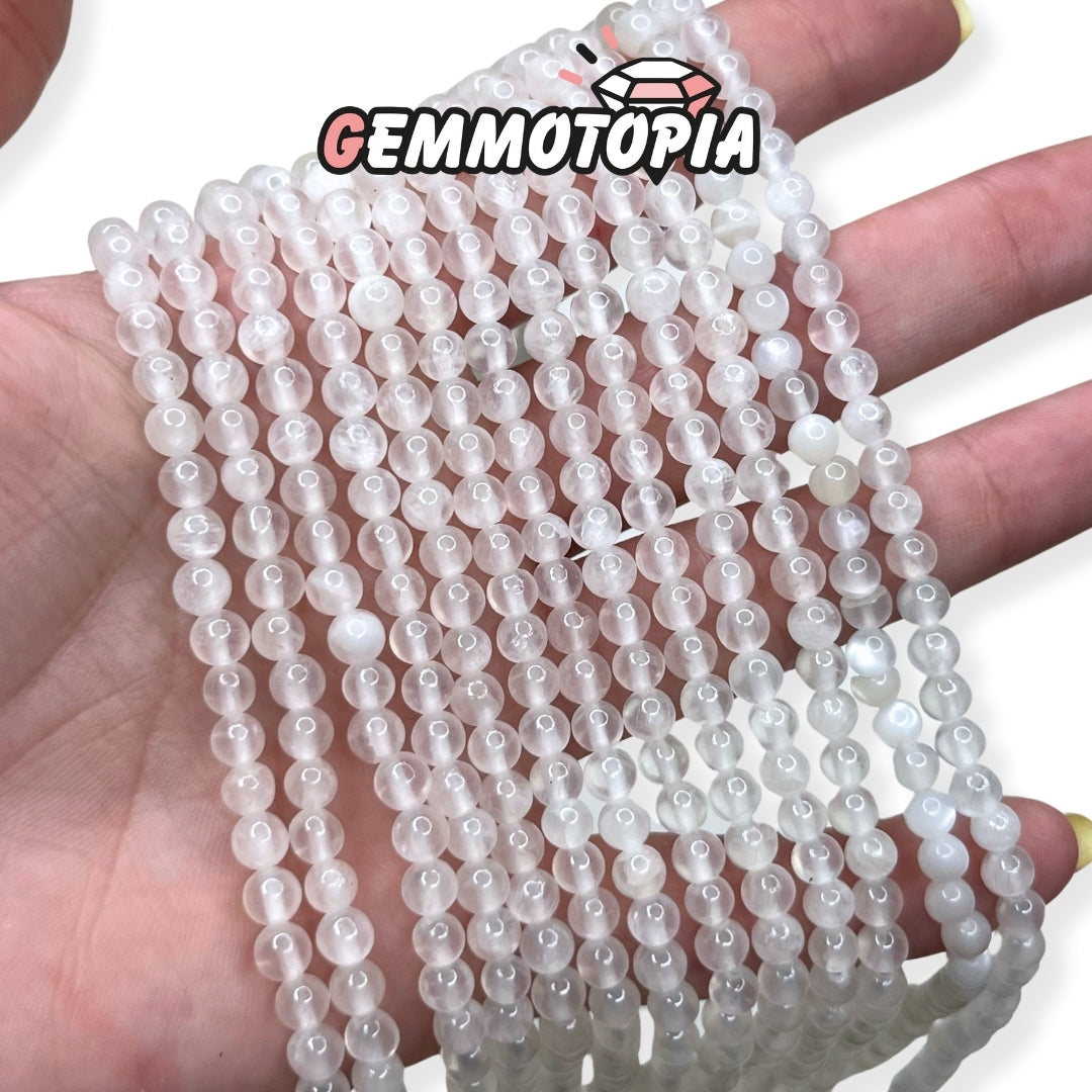 Perle Selenite 5A 4 MM