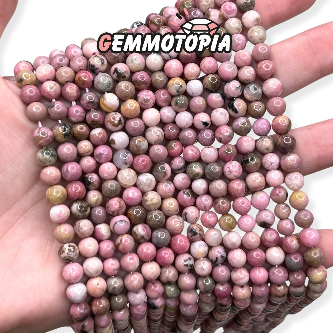 Perle Rhodonite Australienne Haute Qualité 4 MM