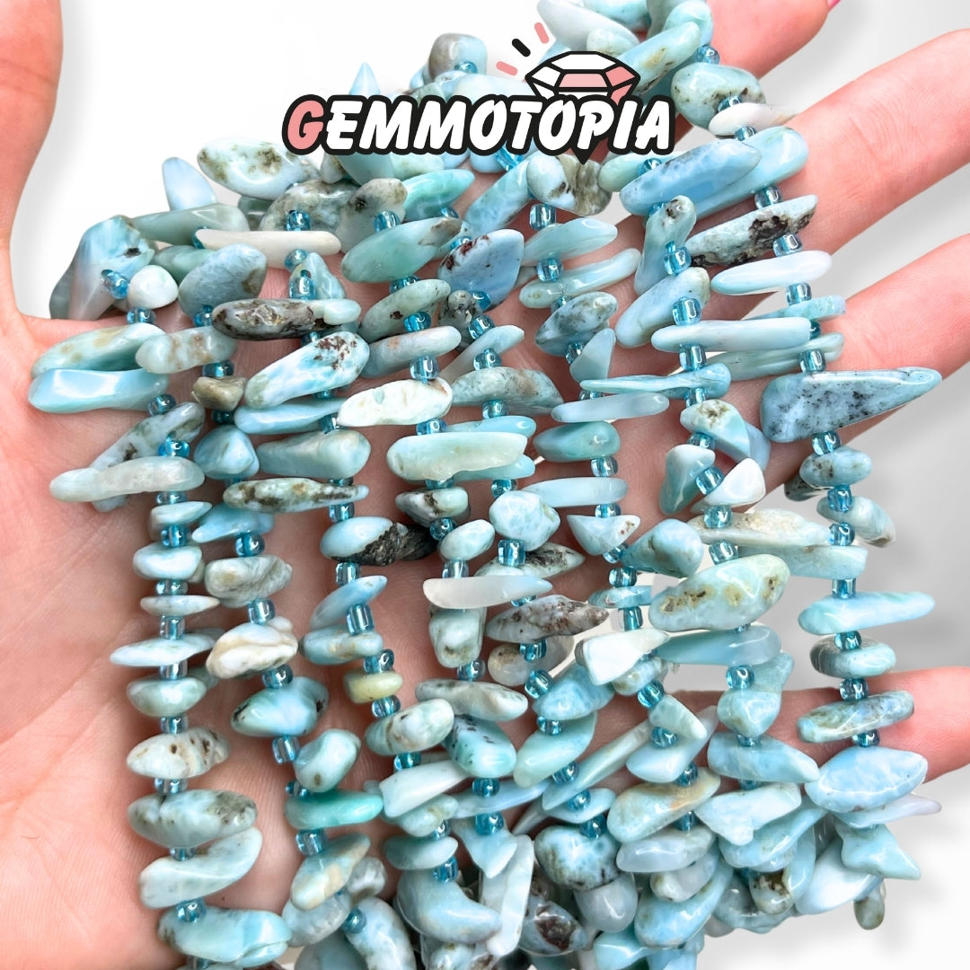 Perle chips longues Larimar