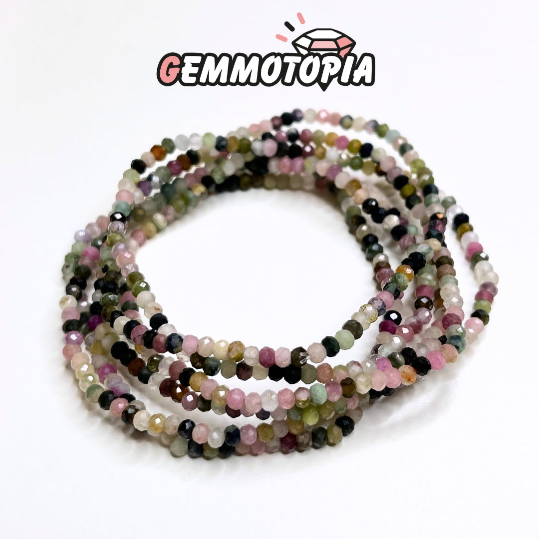 Bracelet Facetté en Tourmaline Multicolore