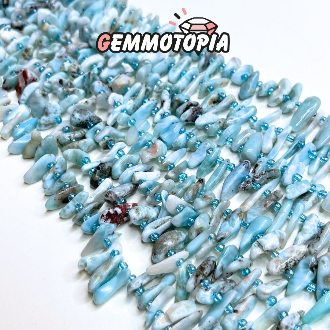 Perle chips longues en Larimar