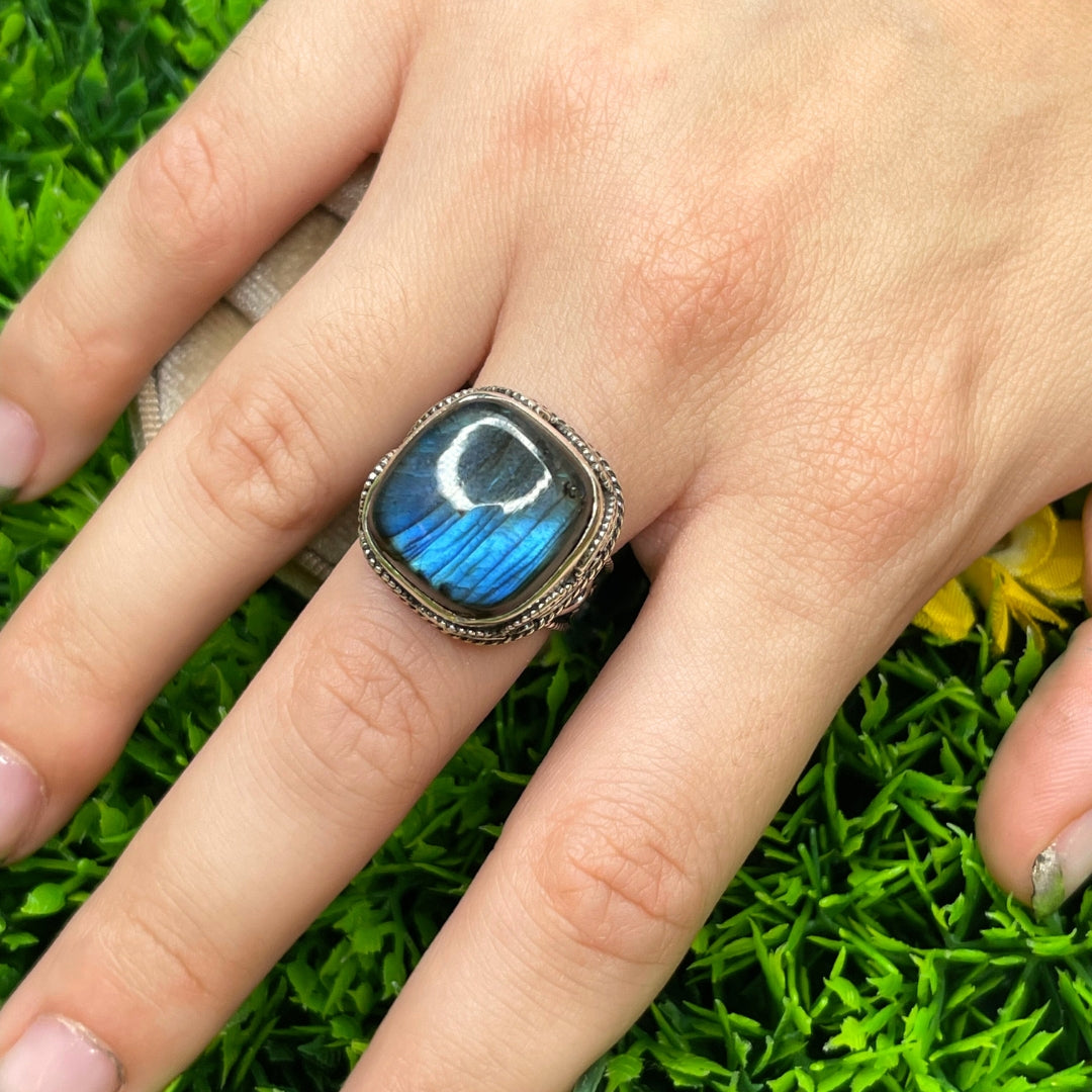 Bague Argent Labradorite Bluefire #86