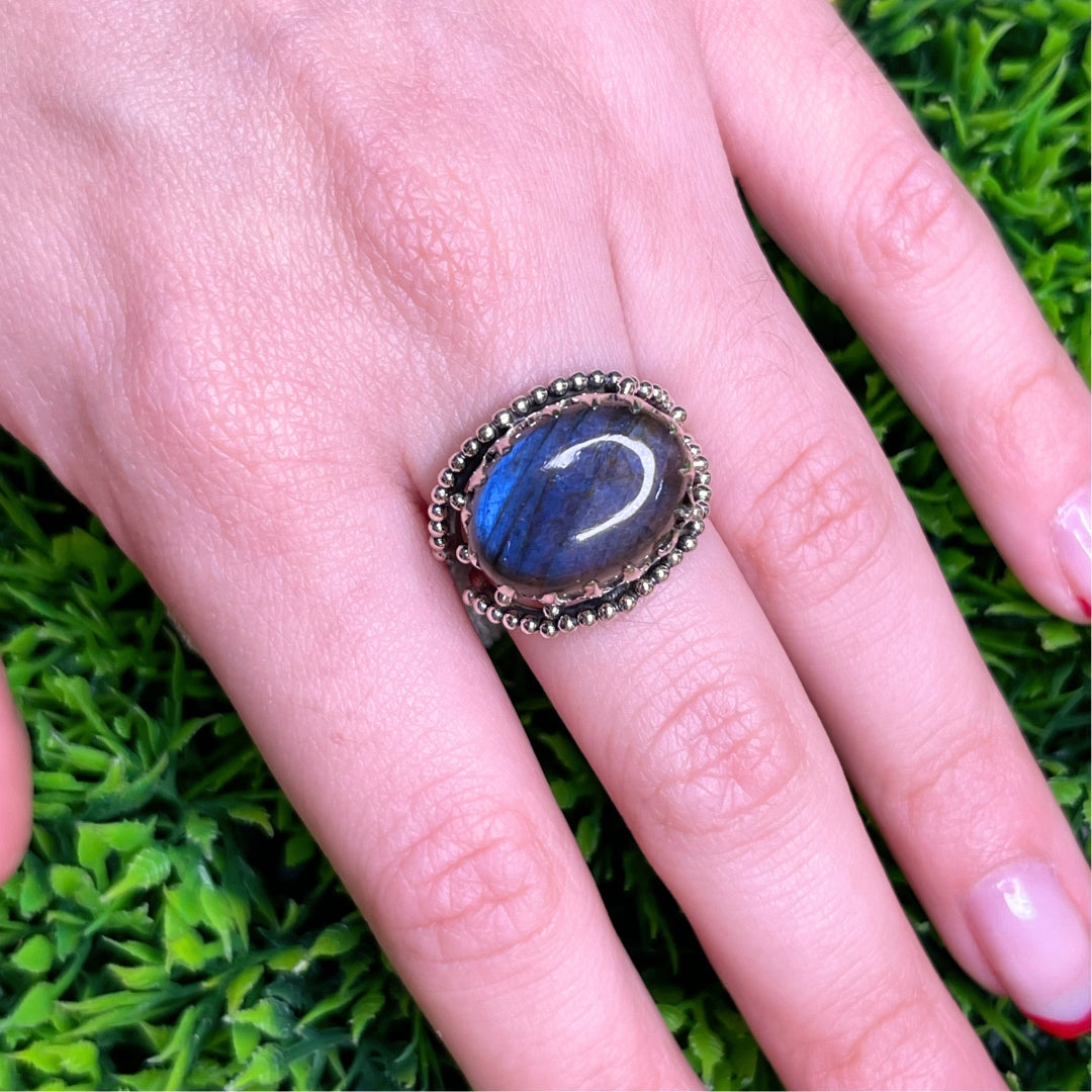 Bague Argent 925 Labradorite Bluefire #110