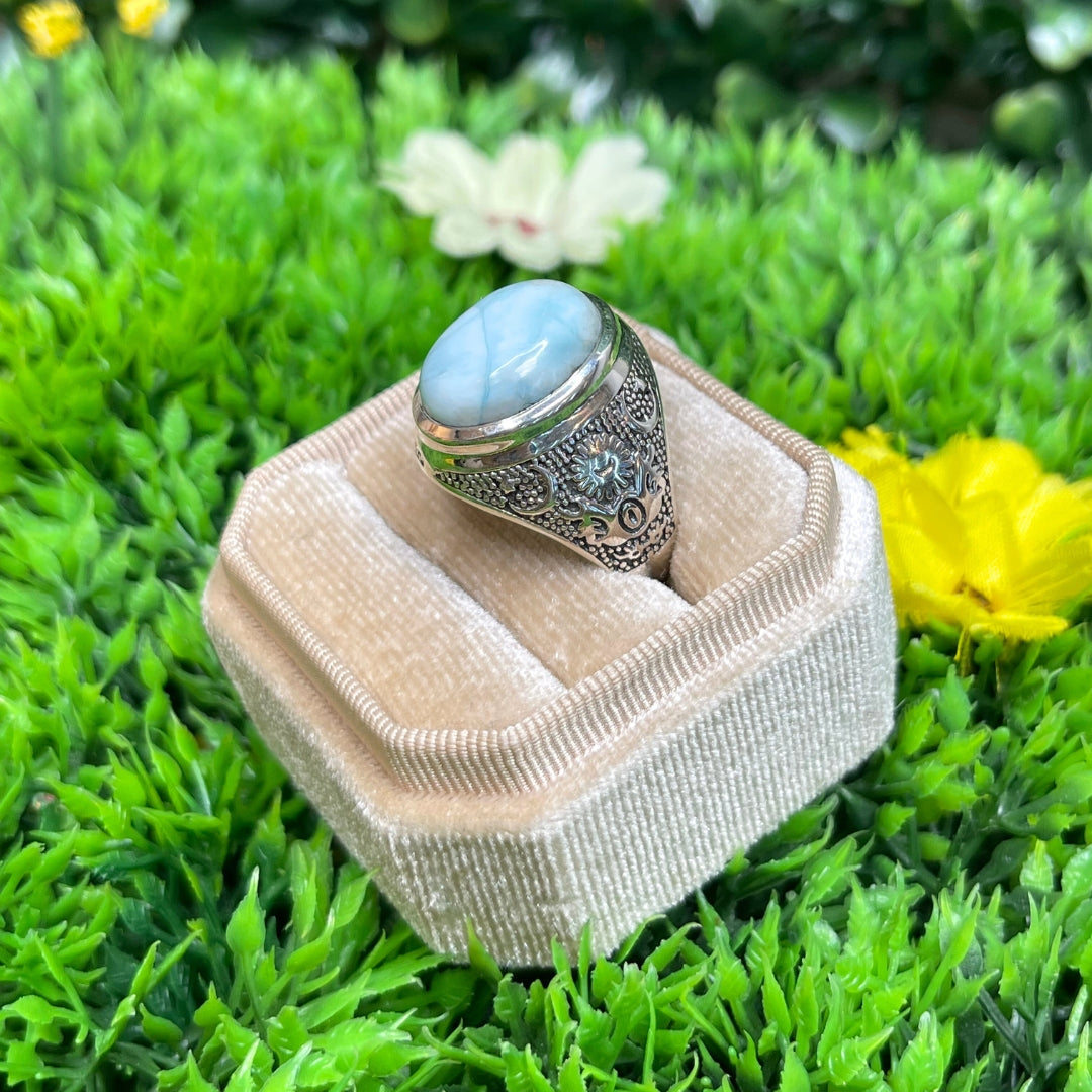 Chevalière Argent Larimar Astral #2