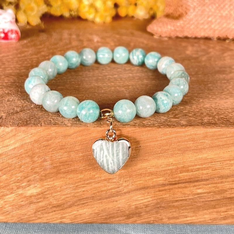 Pendentif coeur Amazonite