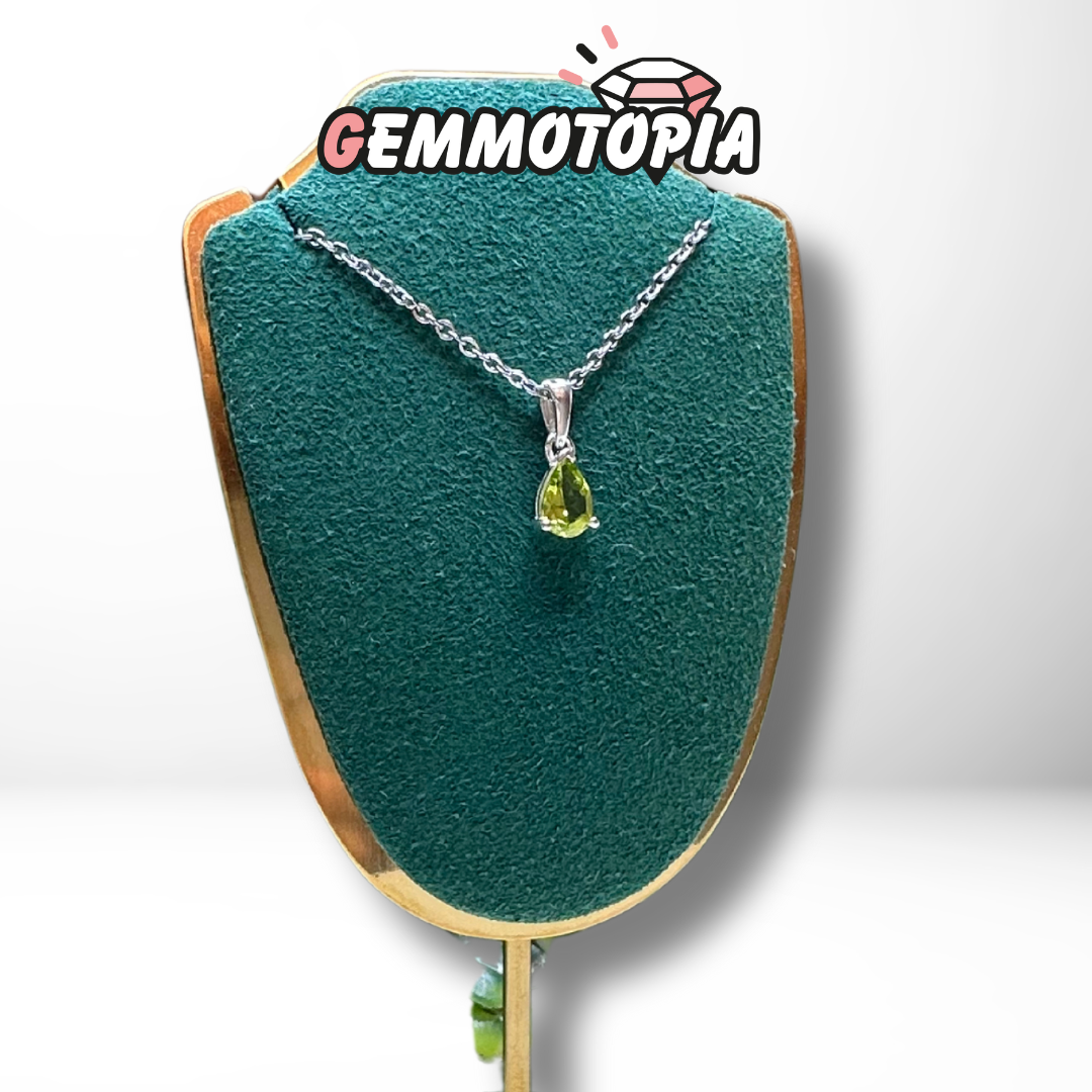 Pendentif Solitaire Péridot Poire