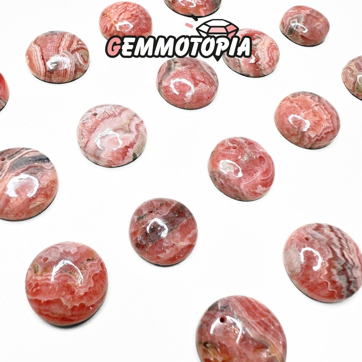 Pendentif Percé rond Rhodochrosite