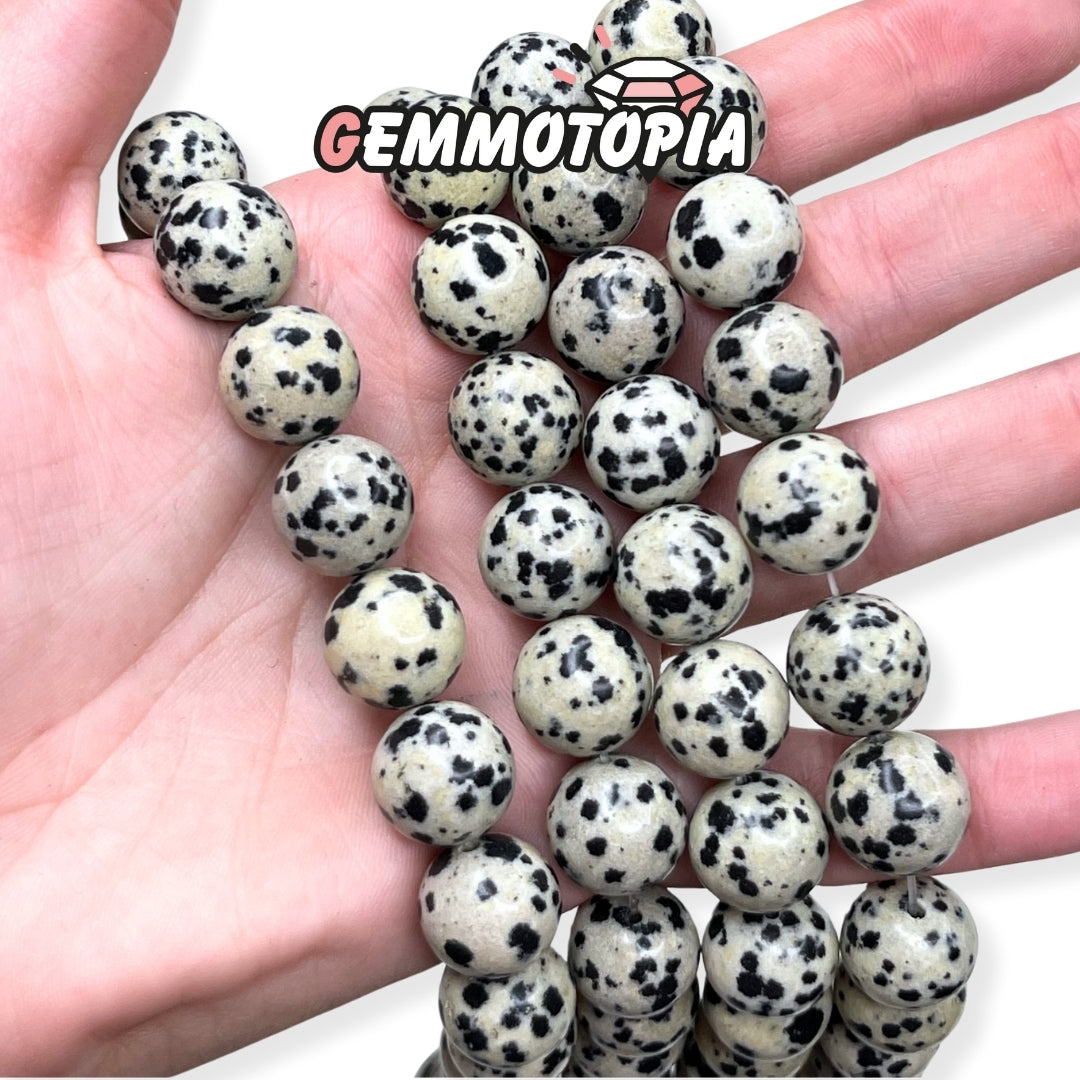 Perle Jaspe Dalmatien 1A 12 MM