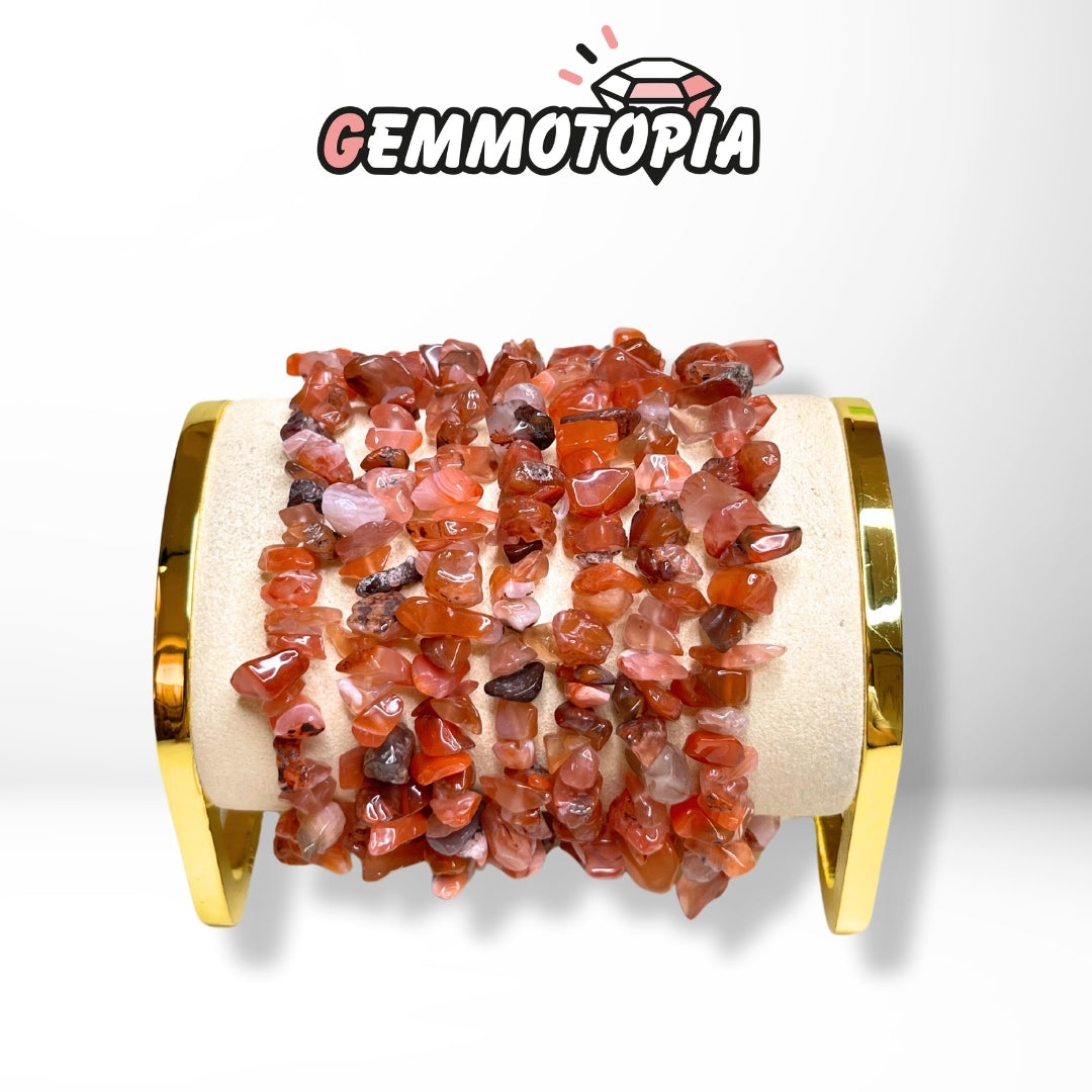 Bracelet Chips Agate Rouge