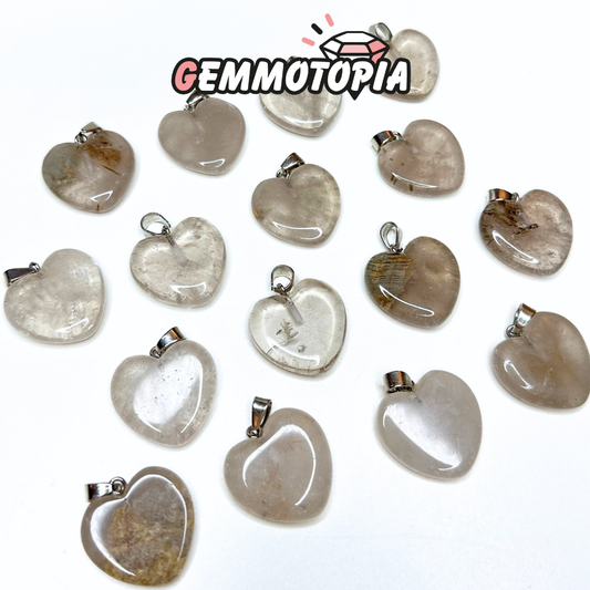 Pendentif Quartz Fumé coeur