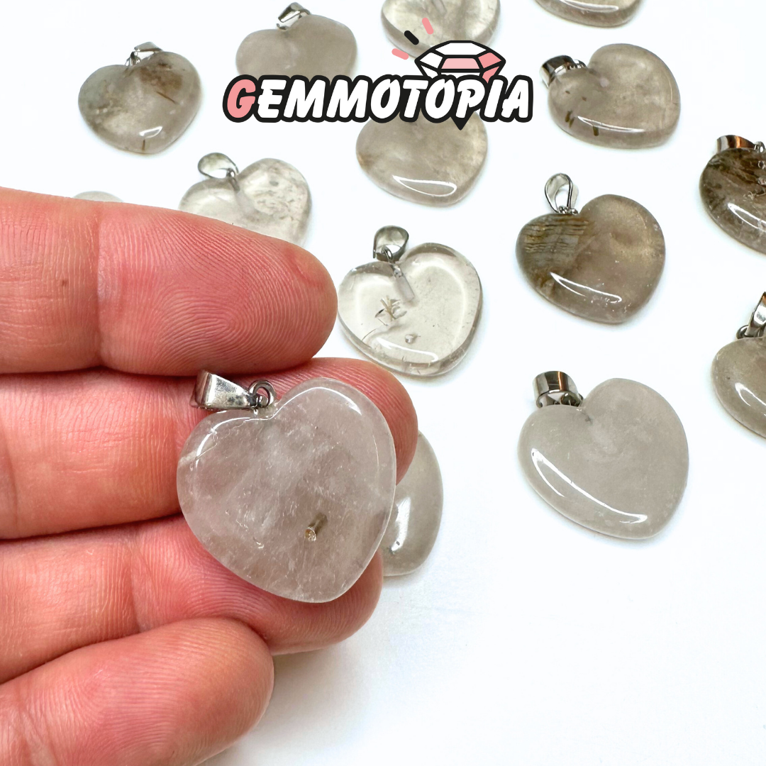 Pendentif Quartz Fumé coeur