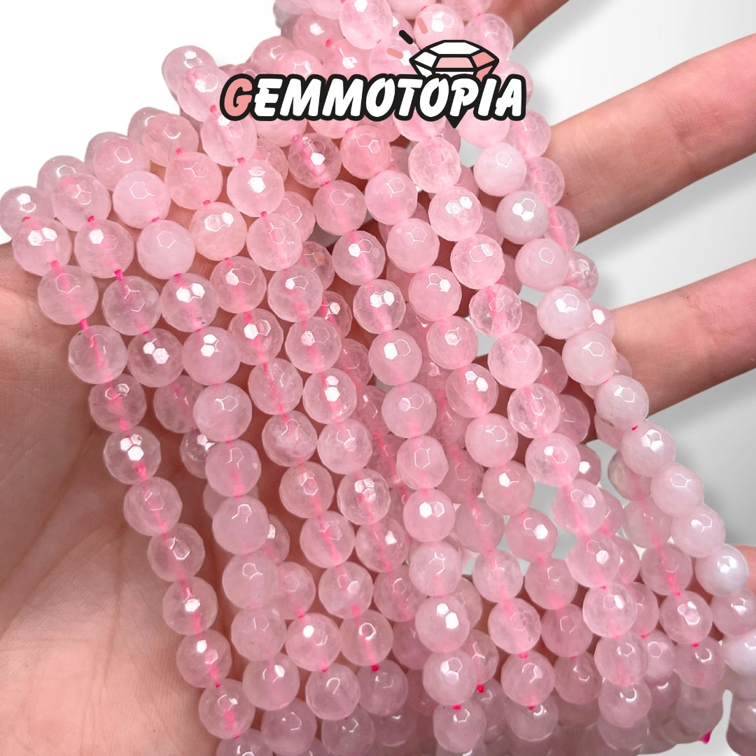 Perle Facettée Quartz Rose 6 MM