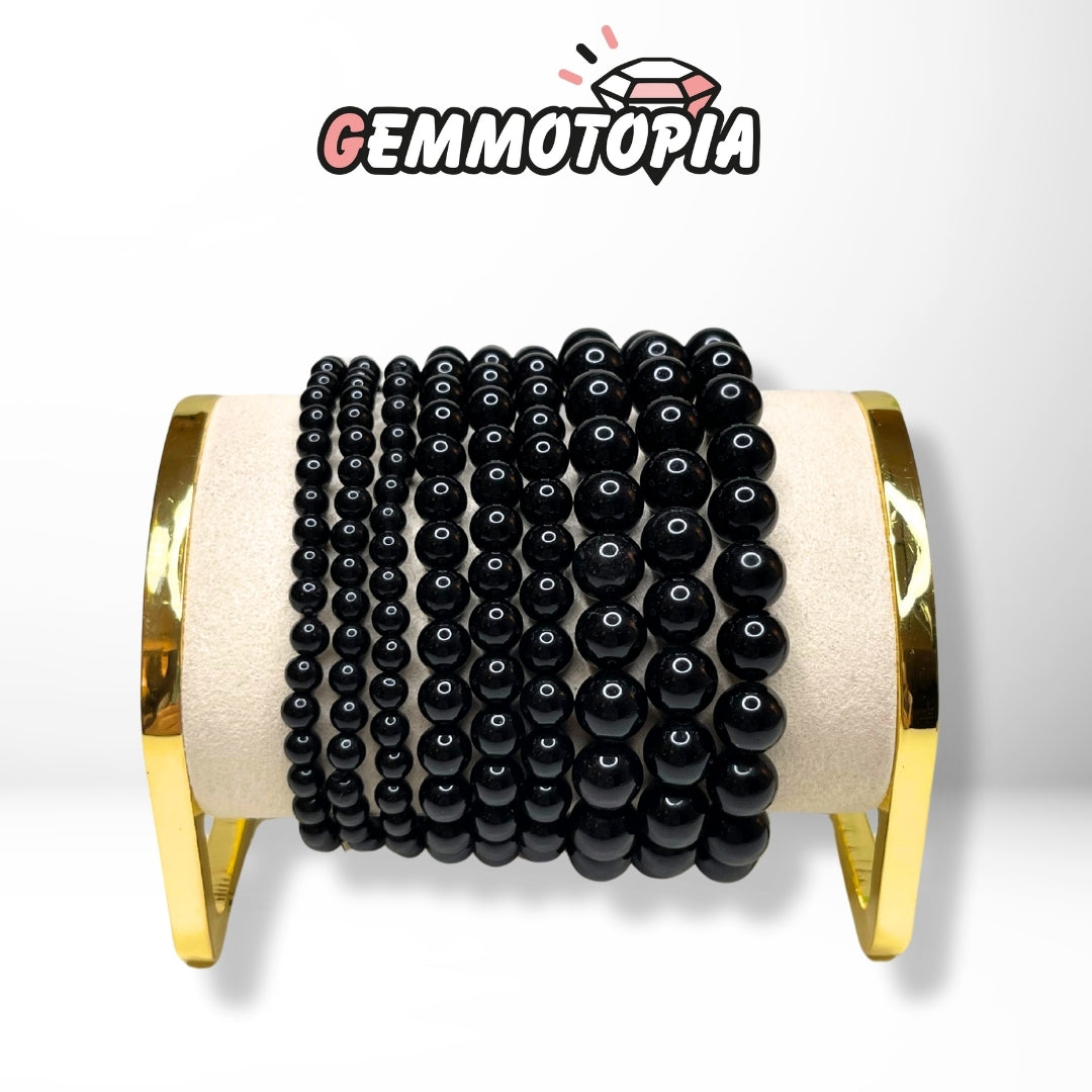 Bracelet en Obsidienne Noire