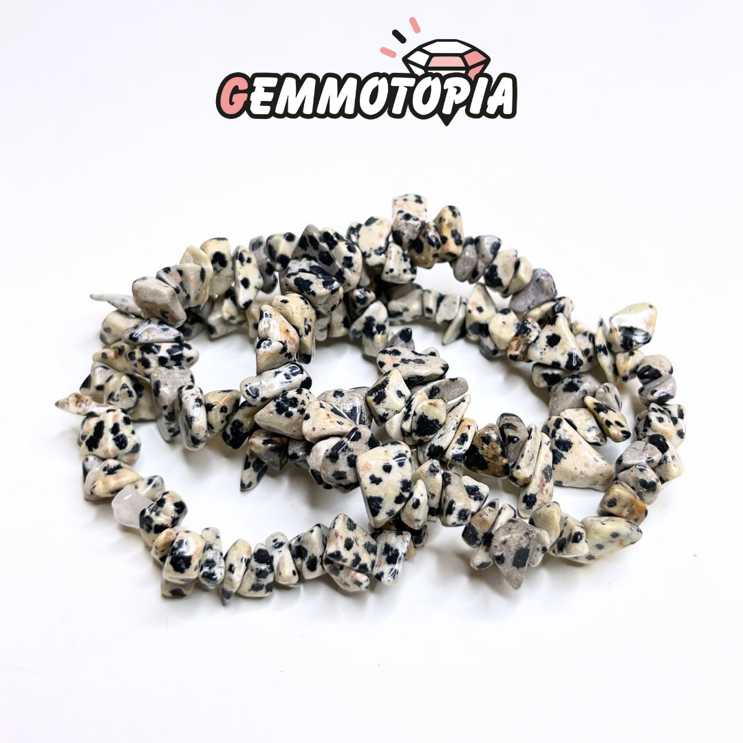 Bracelet Chips en Jaspe Dalmatien