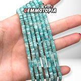 Perle Heishi Amazonite Bleue