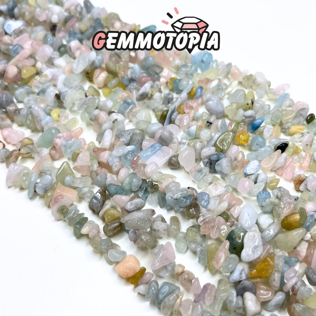 Perle Chips en Morganite 80 CM