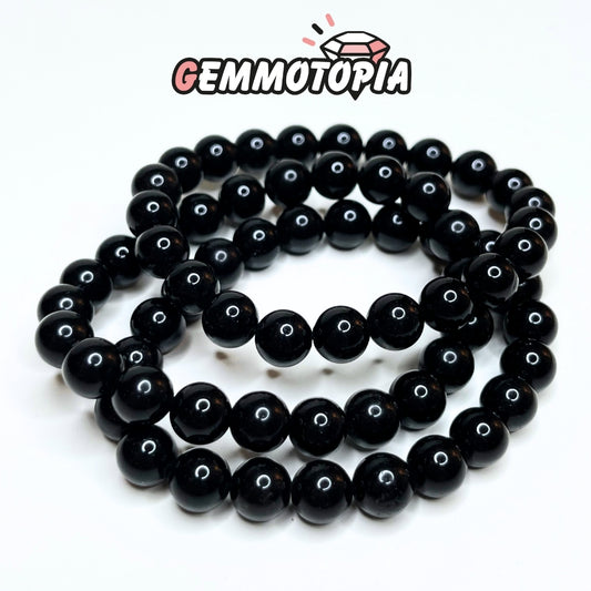 Bracelet en Obsidienne Noire