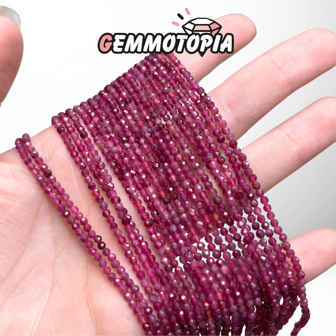 Perles Facettées Tourmaline Rubellite