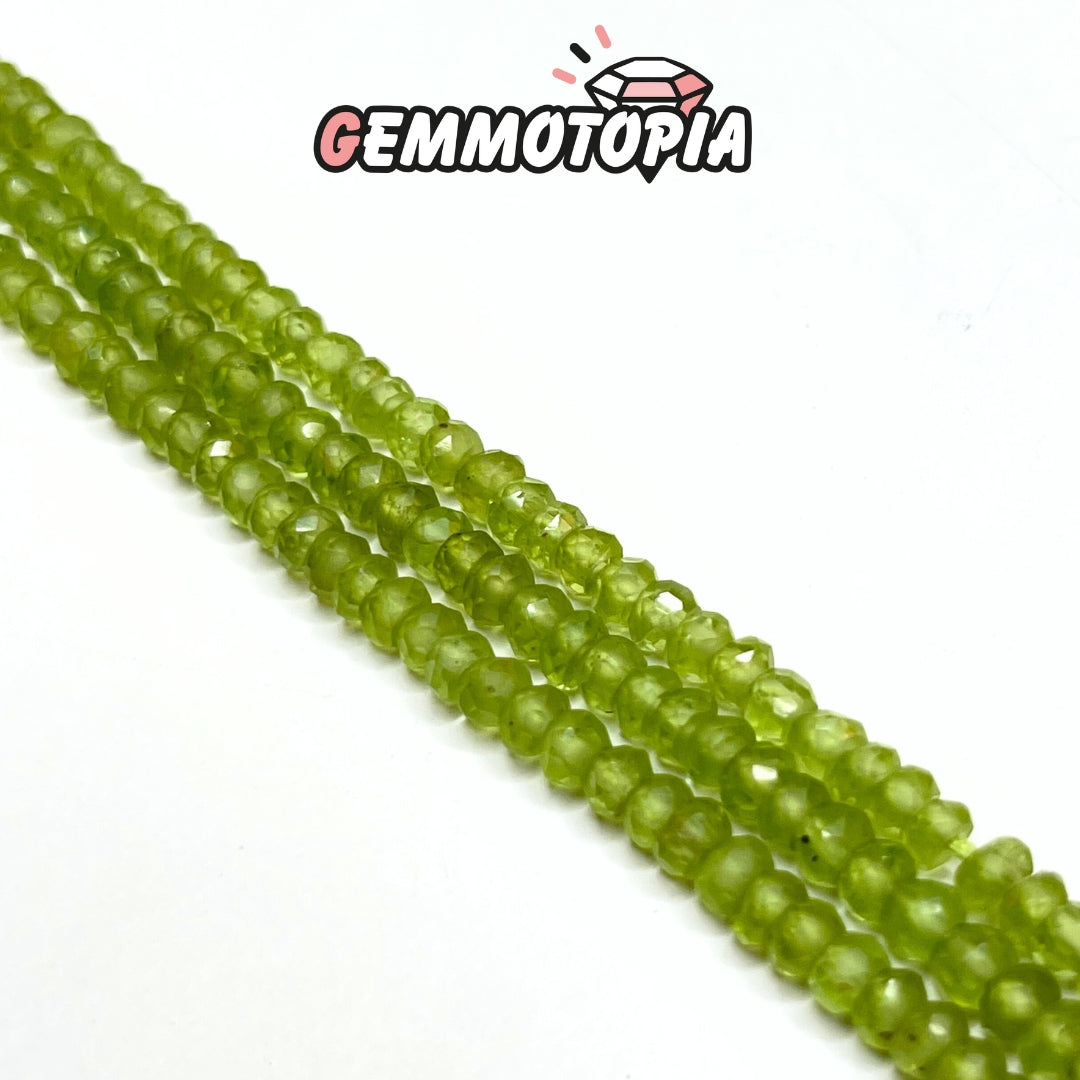 Perle Rondelle Facettée Péridot