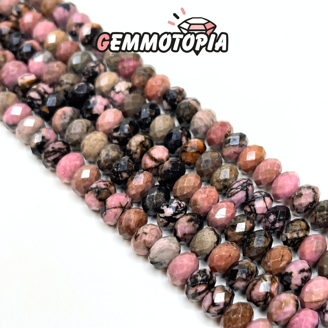 Perle Rondelle Facettée Rhodonite Australienne