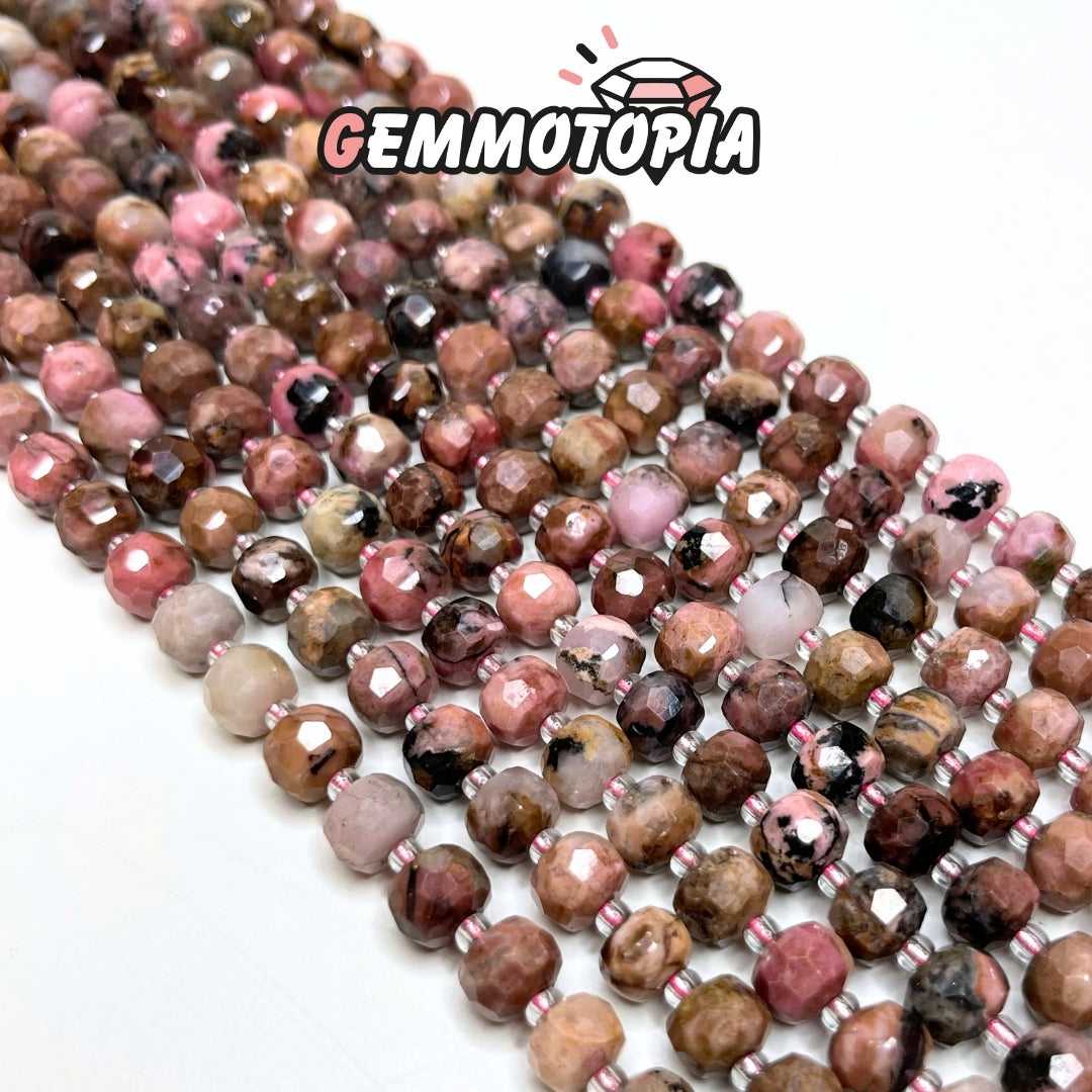 Perle Rondelle Facettée Rhodonite Australienne