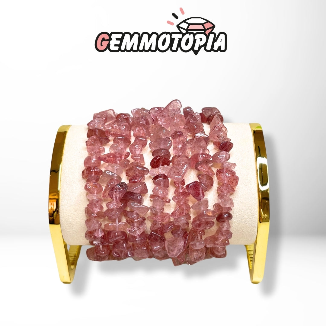 Bracelet Chips en Quartz Fraise 3A