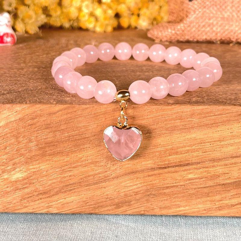 Pendentif coeur Quartz rose Gemmotopia