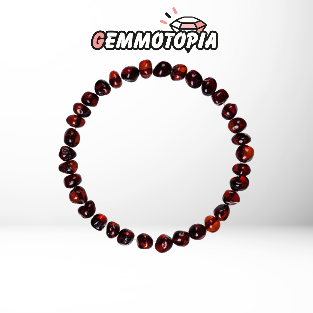 Bracelet Perle Baroque Ambre Cerise