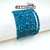 Bracelet Apatite Facetté Fermoir Argent