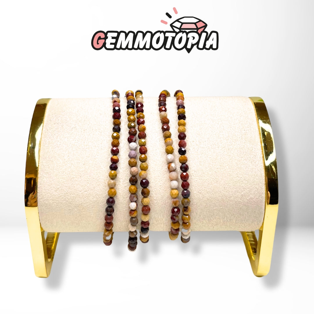 Bracelet Jaspe Mookaïte Facettée 