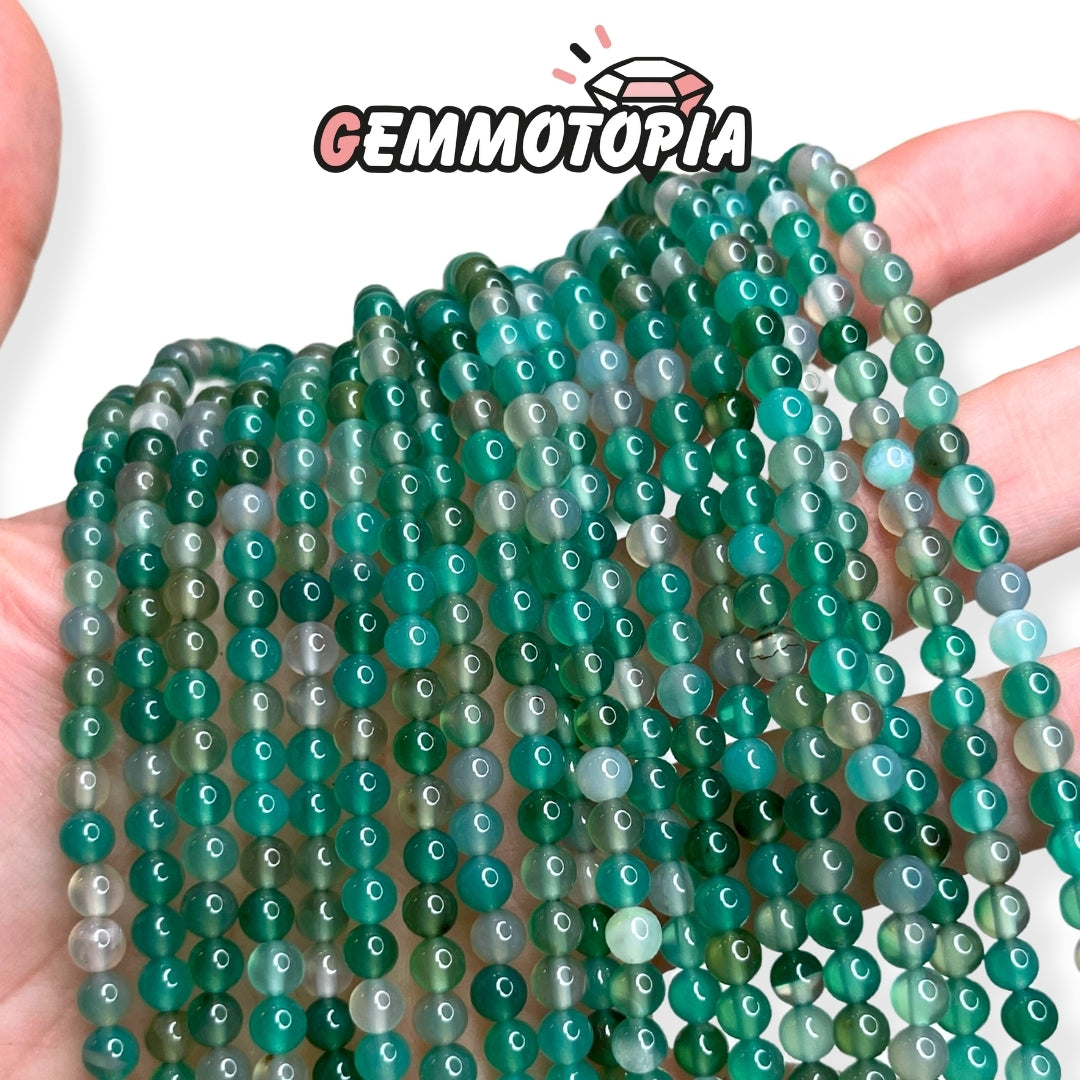 Perle Agate Verte 4 MM