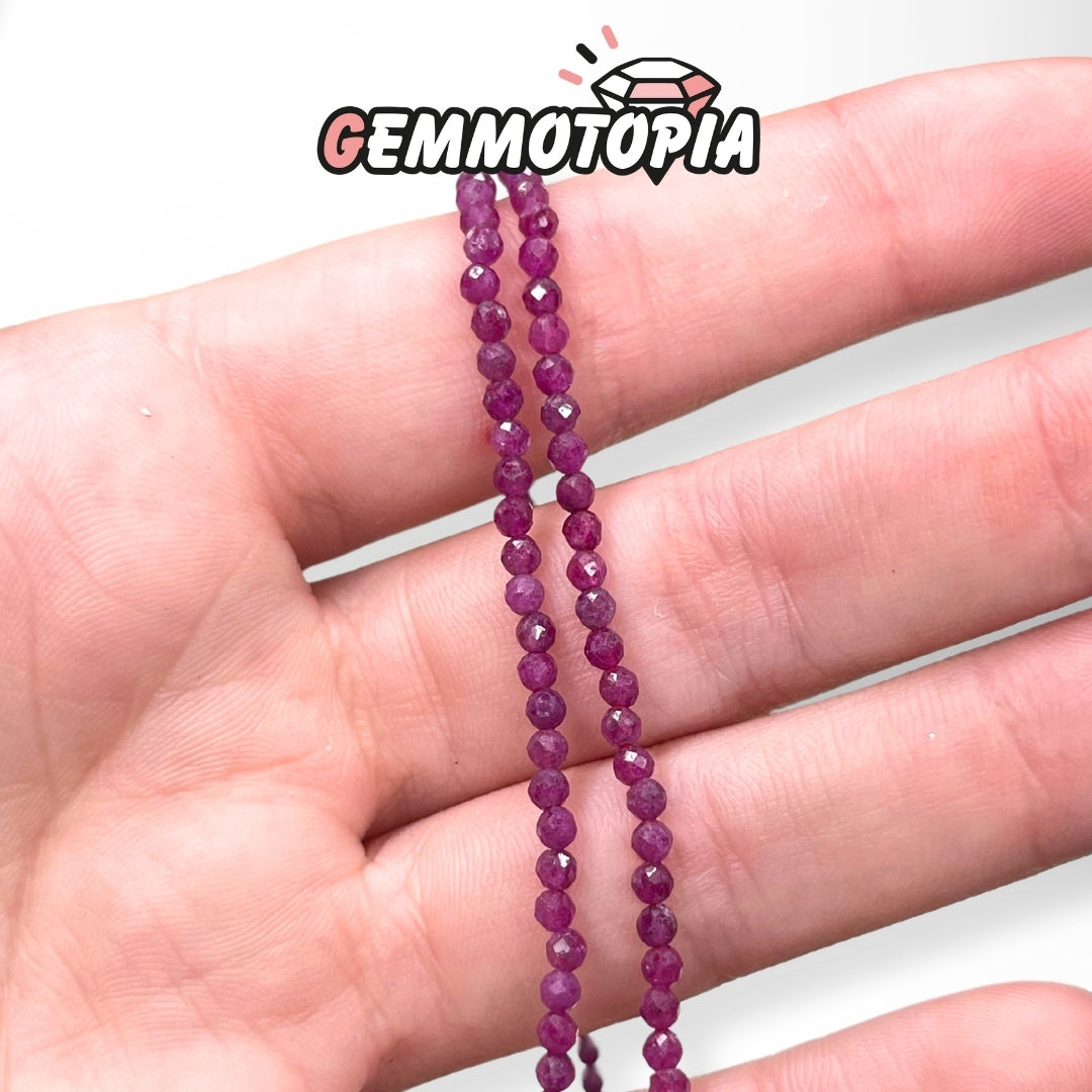 Perle facettée Rubis 5A