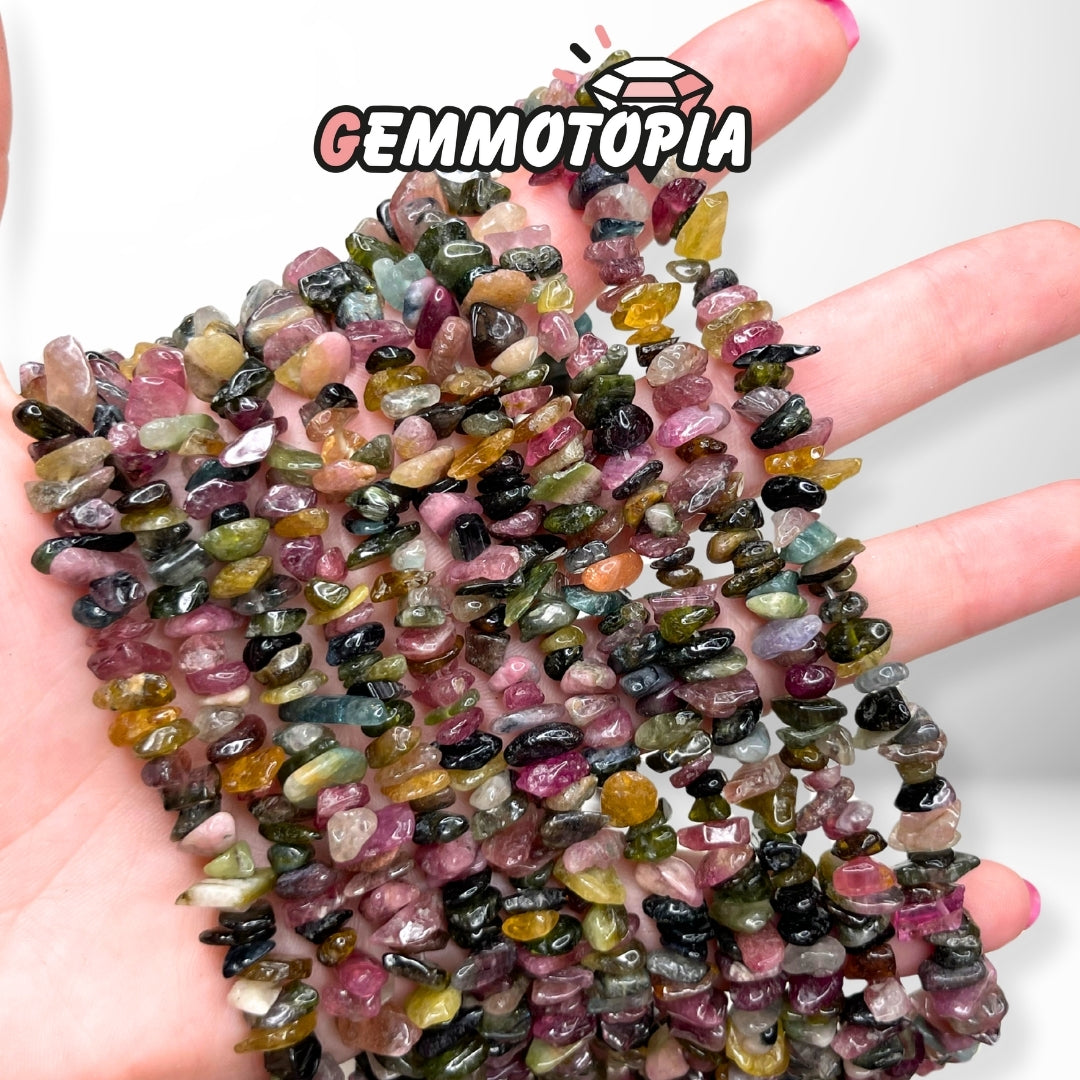 Perle Chips Tourmaline Multicolore 5A (40 CM)