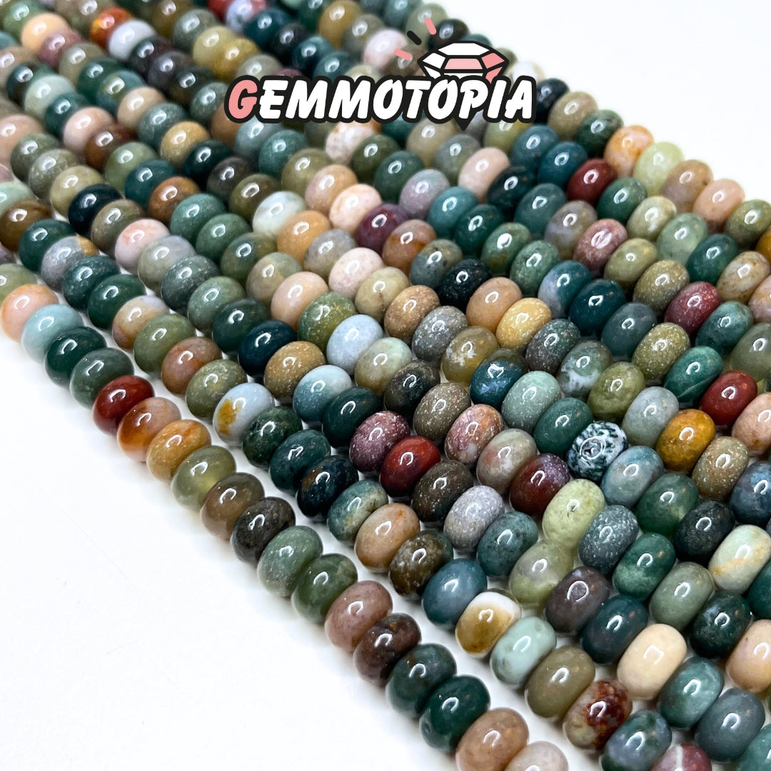 Perle Rondelle Agate indienne