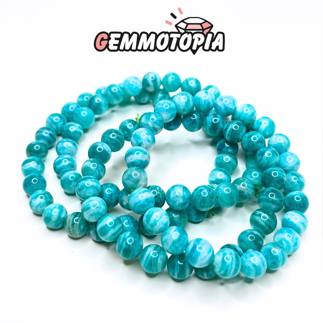 Bracelet en Amazonite Bleue de Russie