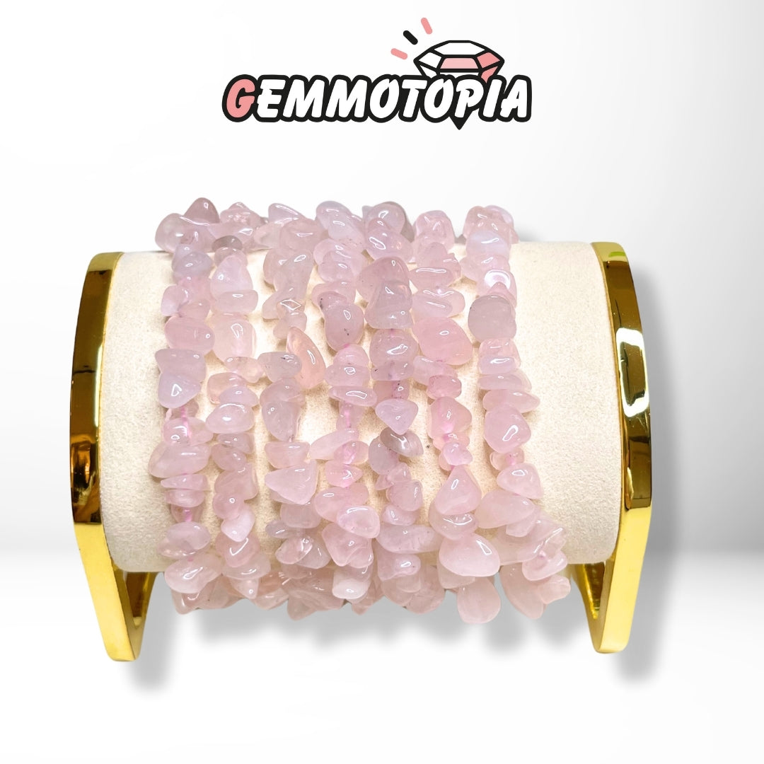 Bracelet Chips en Quartz Rose