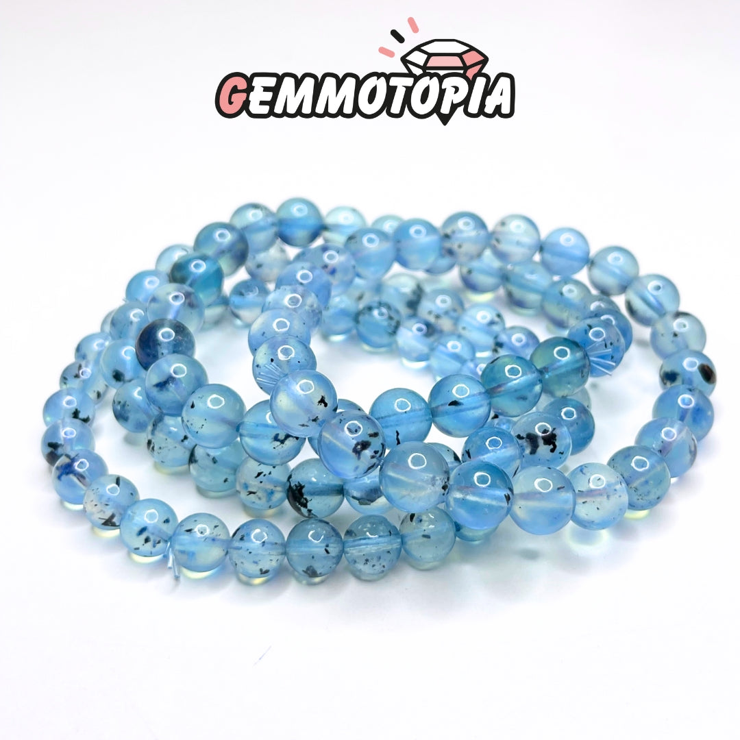 Bracelet Aigue Marine avec Tourmaline Noire