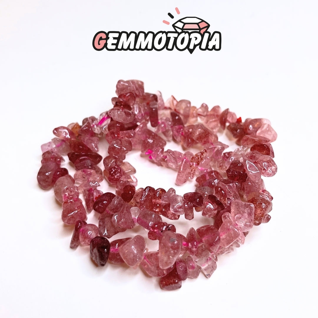 Bracelet Chips en Quartz Fraise 5A