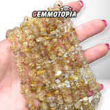 Perle Chips Quartz Rutile Doré 40 CM 5A