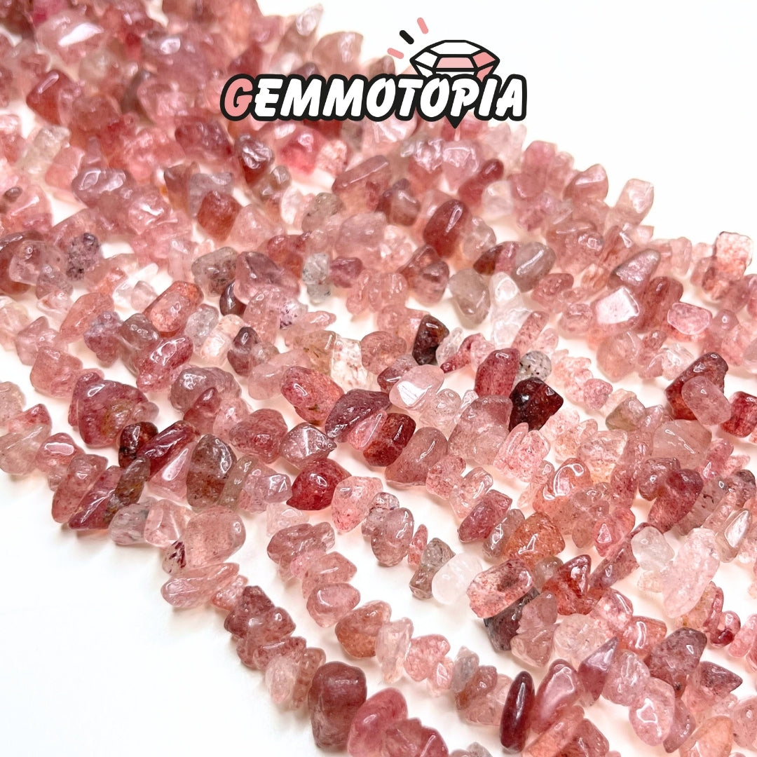 Perle Chips en Quartz Fraise