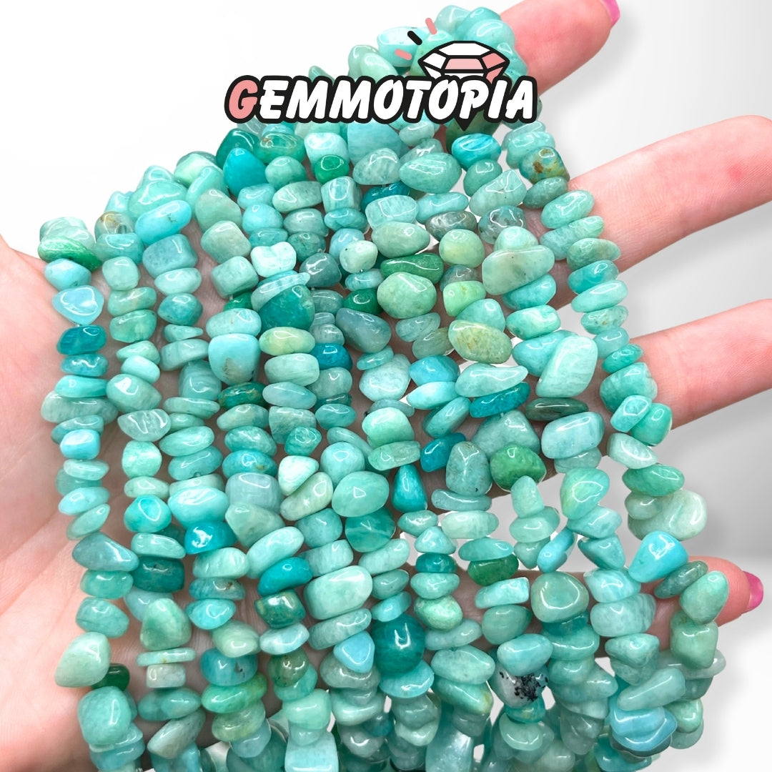 Perle Chips Amazonite Bleue