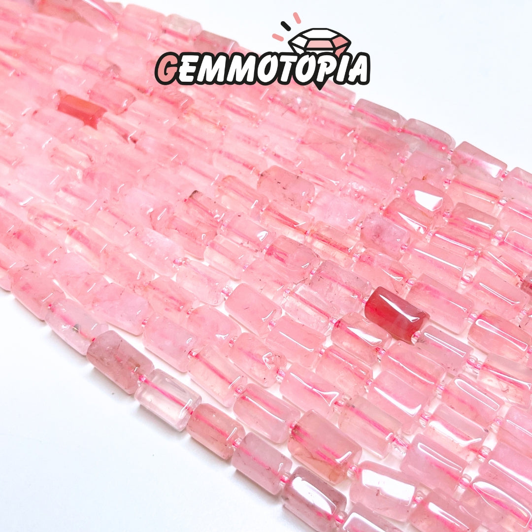 Perle Colonne en Quartz Rose