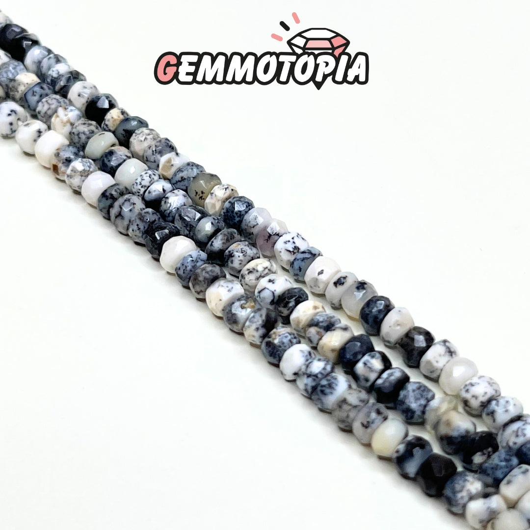 Perle Rondelle Facettée Opale Dendritique