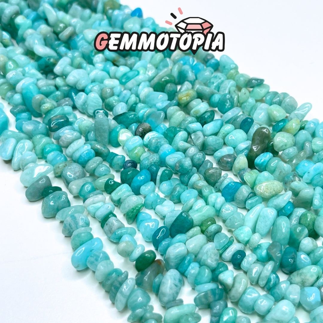 Perle Chips en Amazonite Bleue