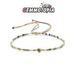 Bracelet Ajustable Pyrite et Perle Miyuki