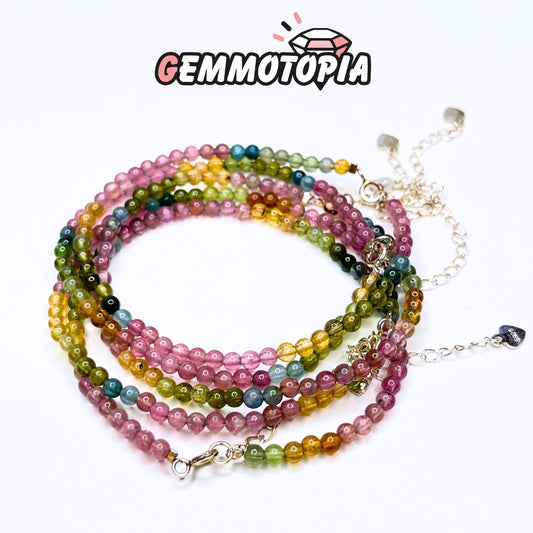 Bracelet en tourmaline multicolore 7A