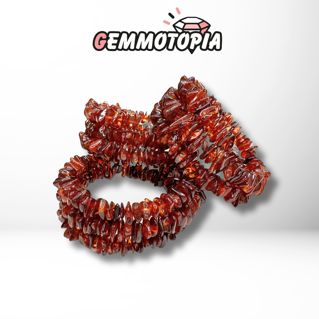 Triple Bracelet Ambre Cognac Chips