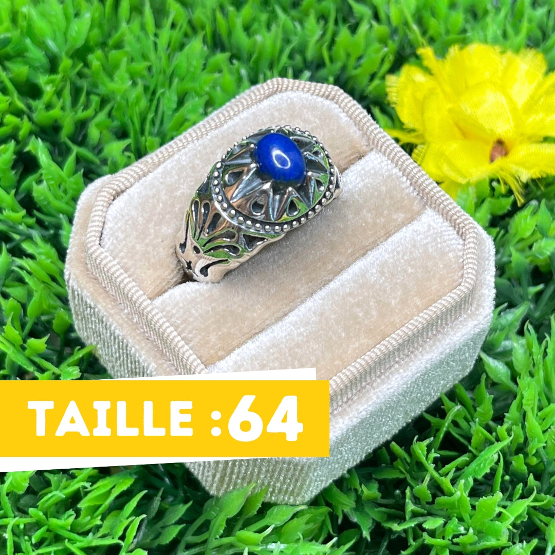 Chevalière Argent Lapis Lazuli Étoile #2