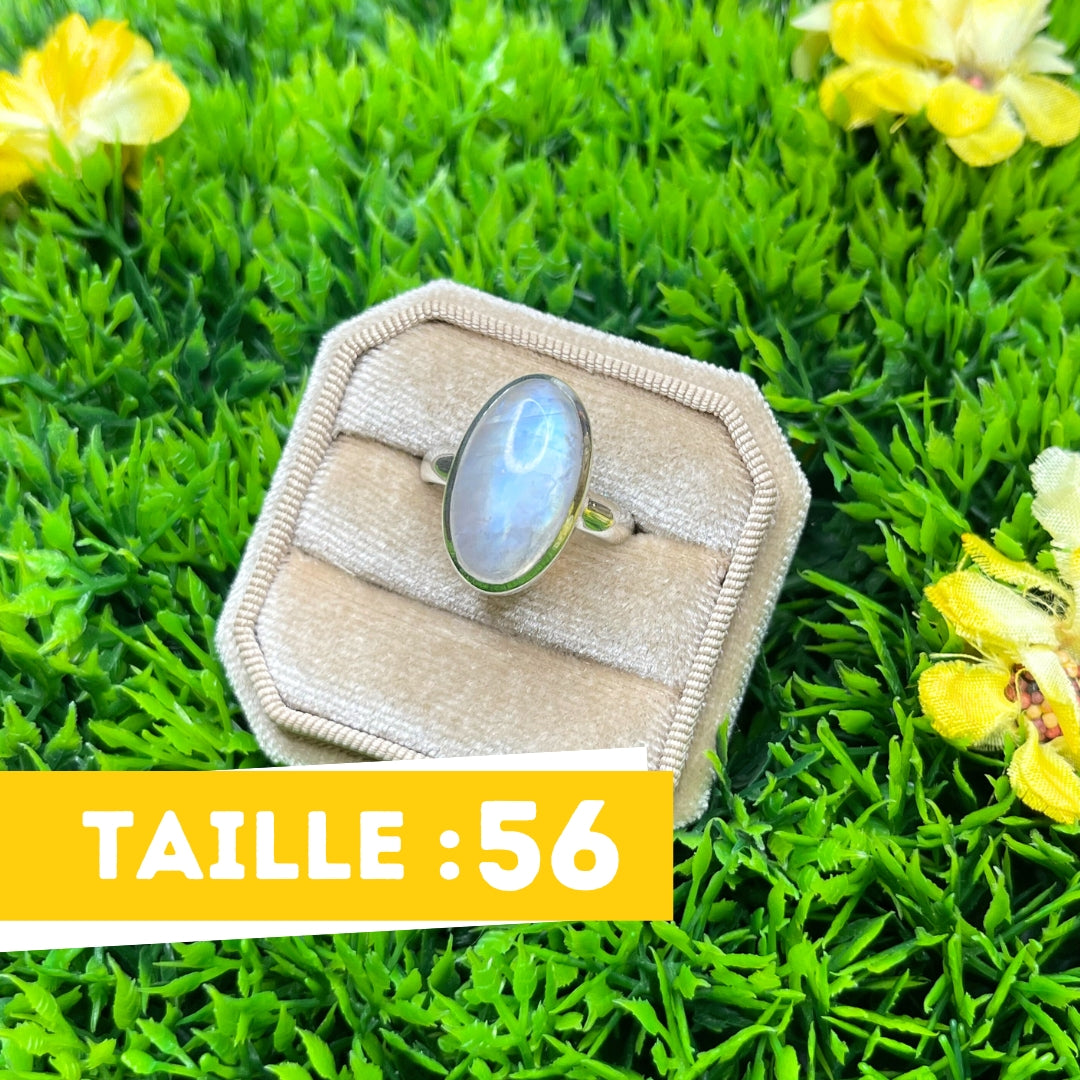 Bague Pierre de Lune Blue Fire #52