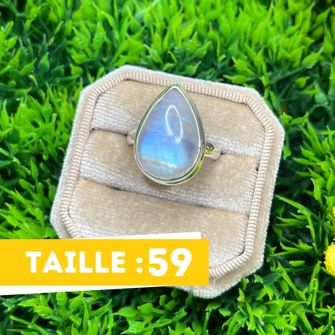 Bague Pierre de Lune Blue Fire #80